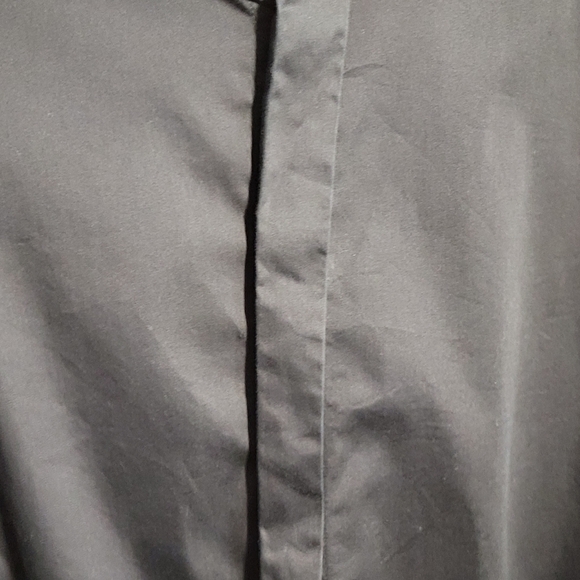 SAND 2 ply szXL 17-17.5us 43eu black fitted covered button cufflink dress shirt - Picture 7 of 9